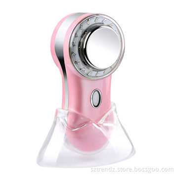 Ultrasonic ion electric vibration photon therapy facial massager